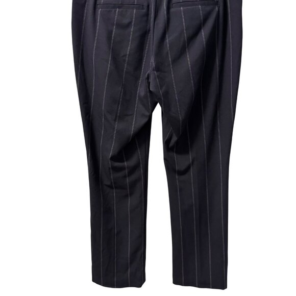 Express Columnist Barely Boot Mid Rise Pants 10R Navy Pinstripe - Picture 11 of 12